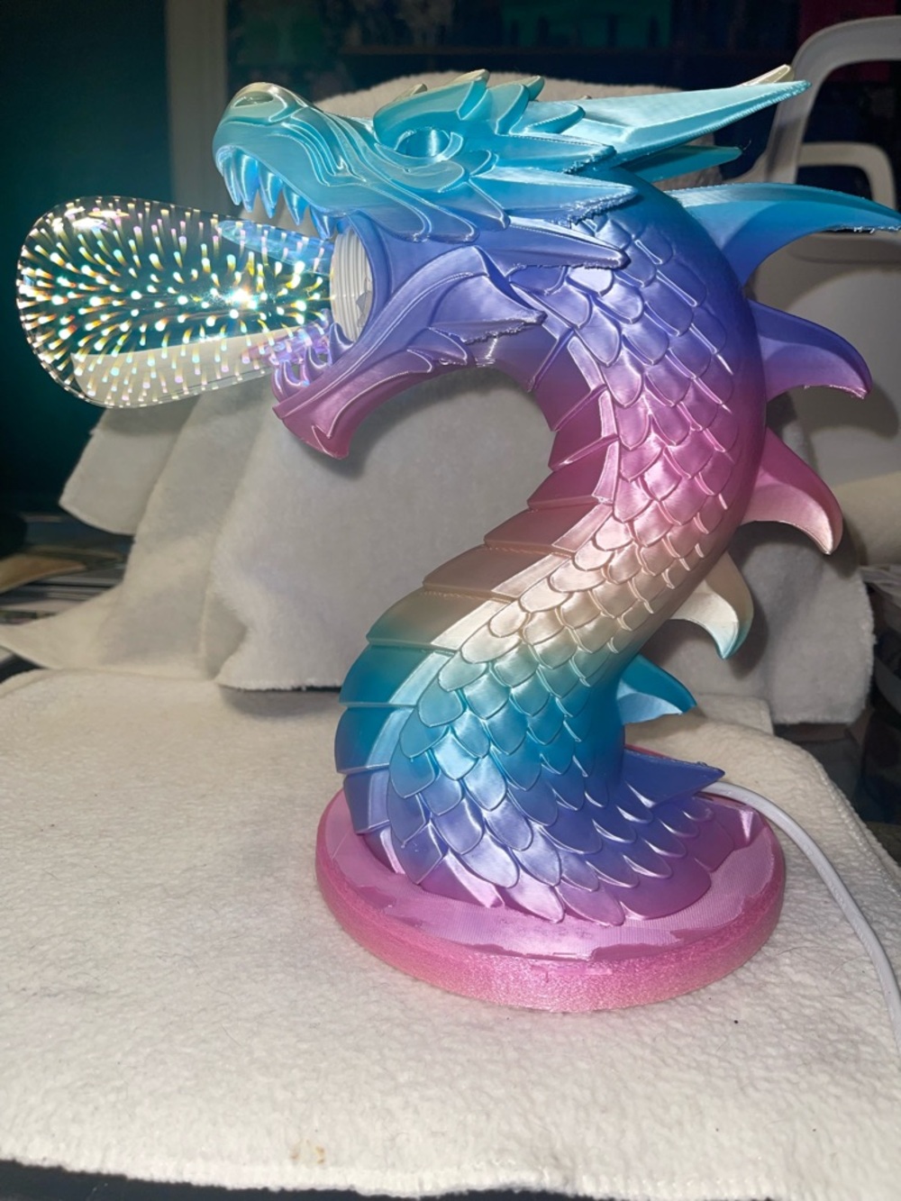 3D Dragon  Table Lamp - Multicolor